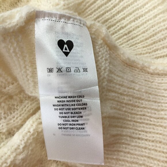 Aelfric Eden Fisherman Cable Knit Sweater Ivory Oversized Unisex M Pullover - Picture 9 of 9